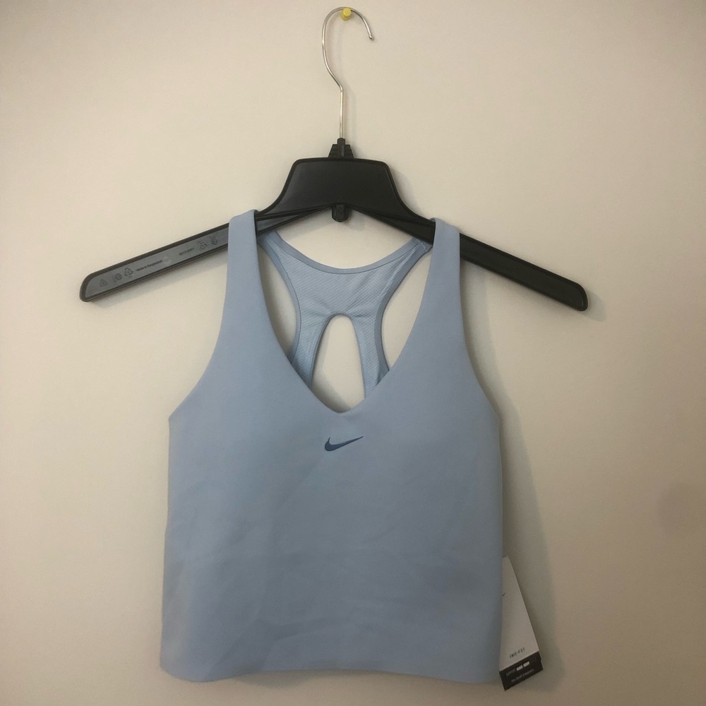 💙NWT Nike Universa Medium Support Sports Bra Padded Tank Blue Size Small💙